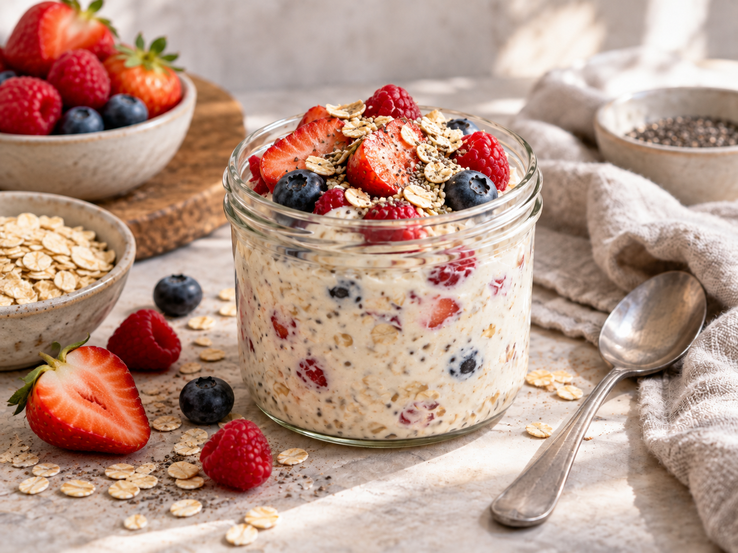 High-Protein-Overnight-Oats mit Quark