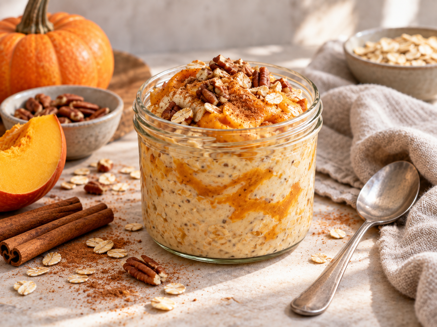 Kürbis-Overnight-Oats (Pumpkin Spice) fertig zubereitet