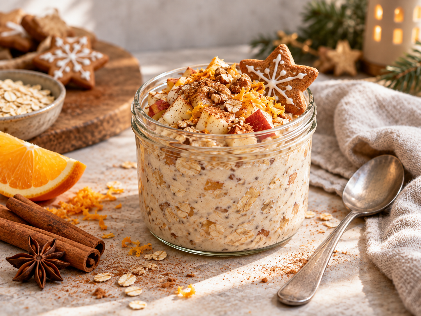 Lebkuchen-Overnight-Oats fertig zubereitet