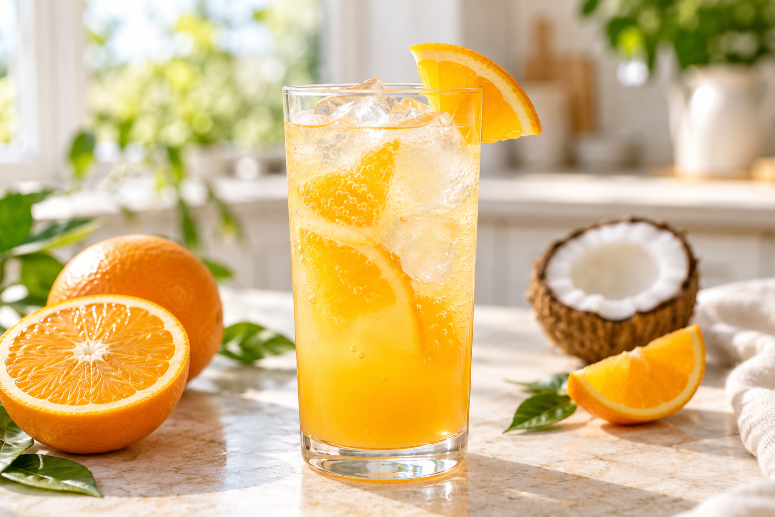Orangen-Kokos-Morgenmocktail