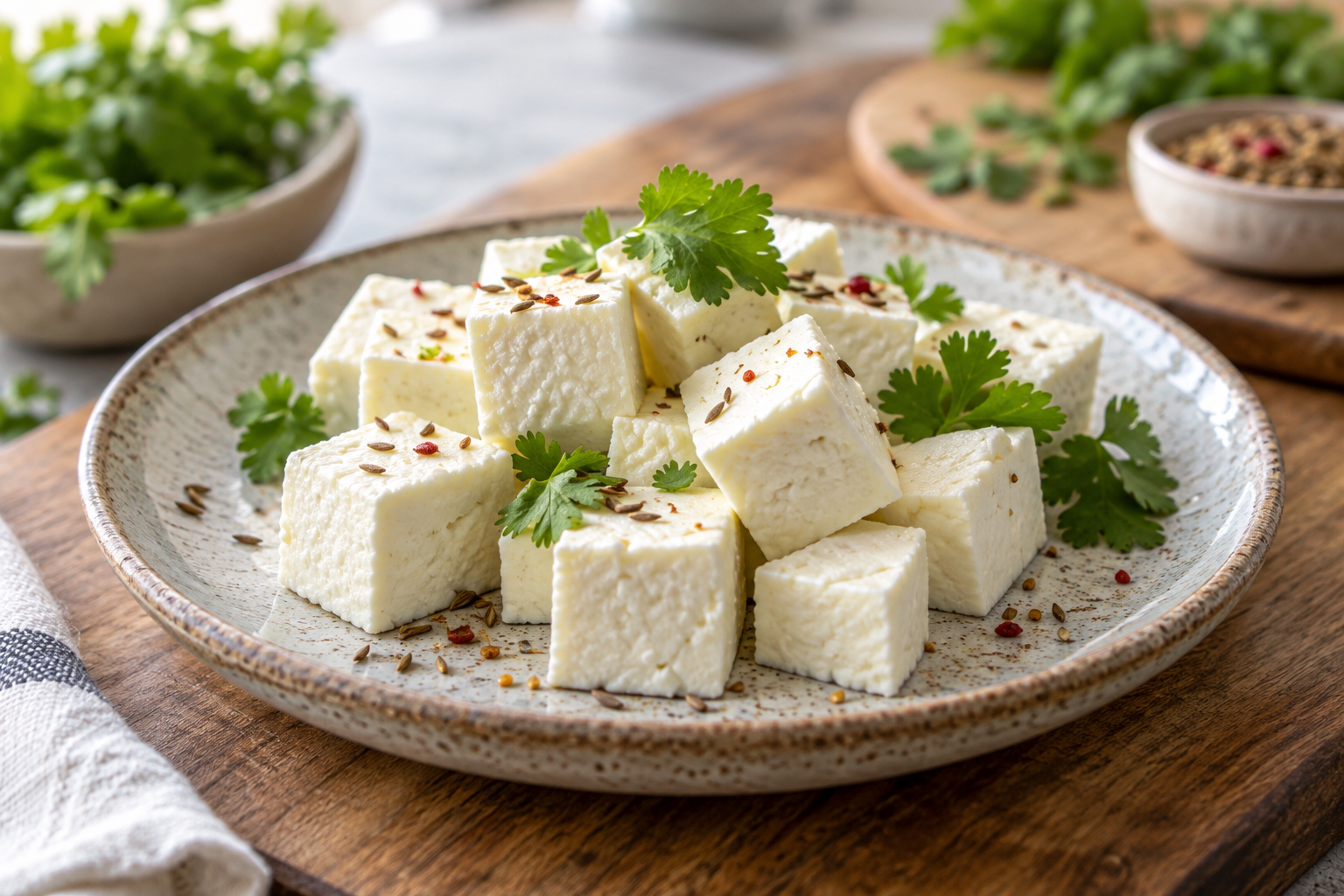 Paneer selber machen fertig zubereitet