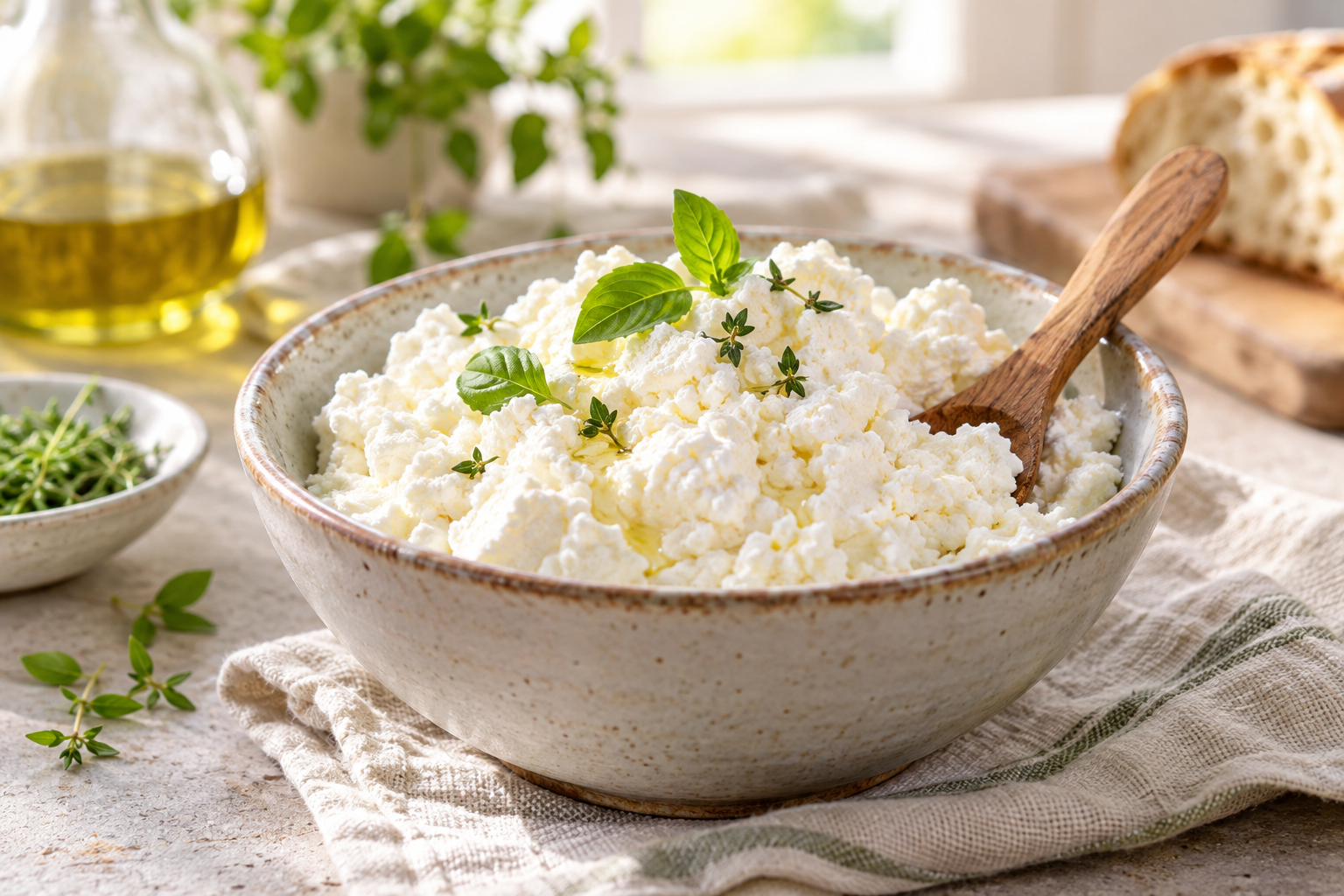 Ricotta aus Vollmilch selber machen fertig zubereitet